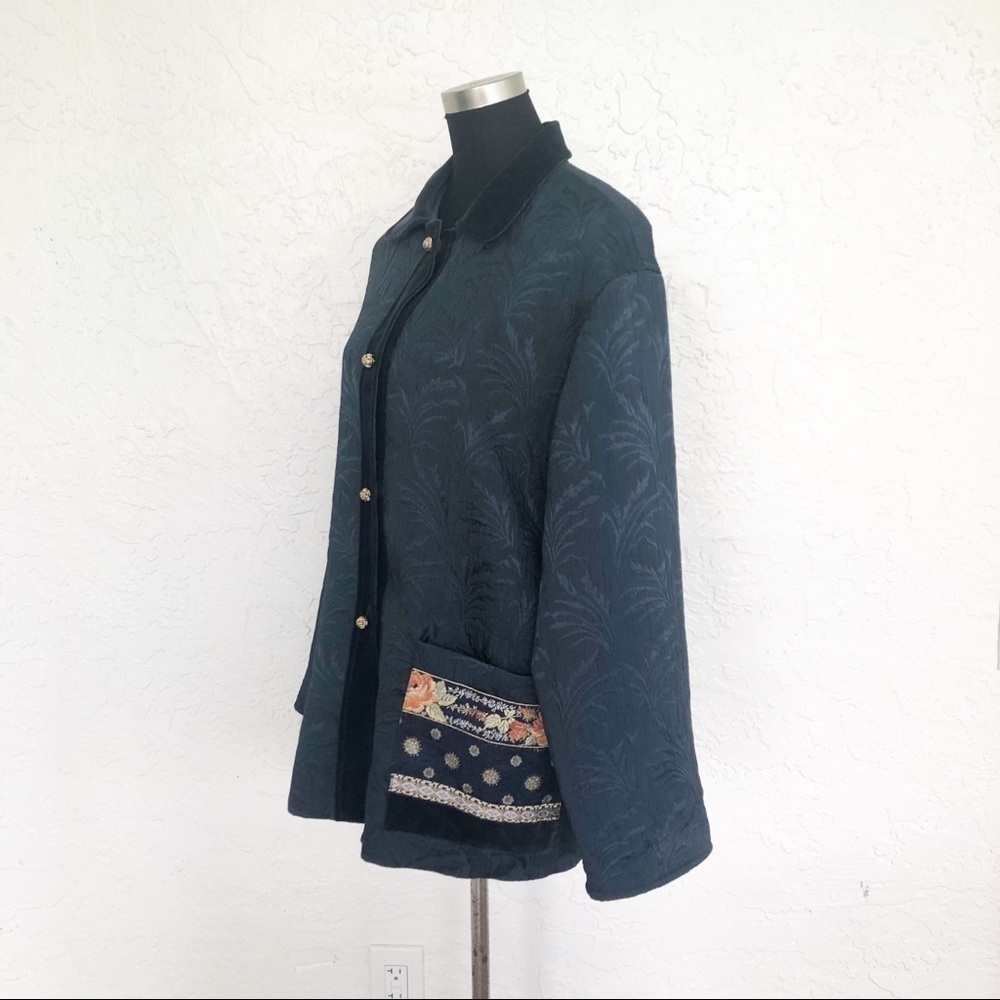 French Jacquard Jacket Tapestry Patch Pockets But… - image 5